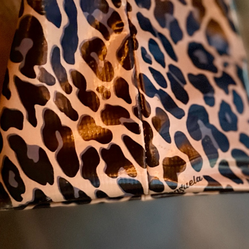 Consuela Blue Jag Zipper Tote | Leopard Print Travel & Beach Bag | Retired - Picture 11 of 17